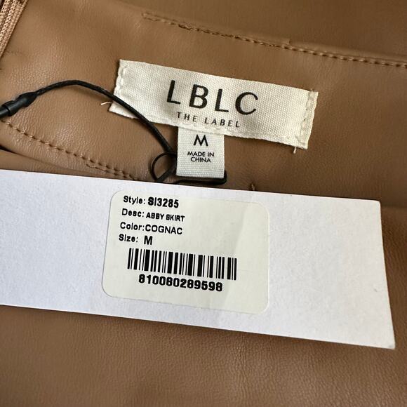 LBLC The Label Abby Faux Leather Mini Skirt Cognac - Picture 10 of 11